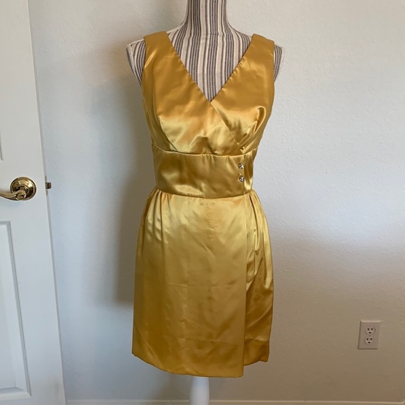susan Lynne Dresses & Skirts - 50’s Susan Lynne Gold satin wiggle cocktail dress